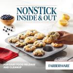 Farberware Nonstick 12-Cup Muffin Pan, Gray