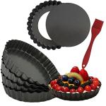 Mini Tart Pans Set with Removable Bottoms - 6 Pack