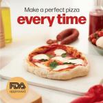 Pizza Stone with Wooden Peel for Oven and Grill