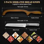 SeLucky 2 Pack Serrated Sourdough Bread Knives