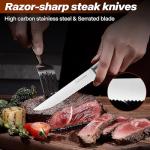 isheTao 6-Piece High Carbon Steak Knife Set