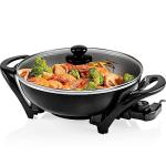 Nonstick Electric Wok with Lid for 6 People