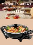 Nonstick Electric Wok with Lid for 6 People