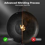 Todlabe 13-Inch Nonstick Carbon Steel Wok