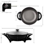 Nonstick Electric Wok with Lid for 6 People
