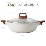 Dual Flavor Hot Pot with Glass Lid, 4.5 QT