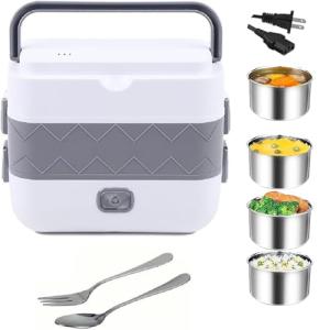 Electric Lunch Box with 2 Layers and Steamer