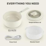 Ceramax PRO 2.5L Electric Hot Pot and Steamer