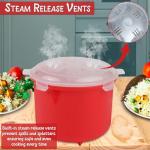 Home-X Microwave Rice Cooker with Steam Release Vents