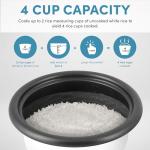 Aroma 2-Cup Rice Cooker and Steamer, White