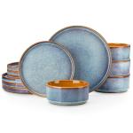 Vancasso Onion Blue Ceramic Dinnerware Set, 12 Pieces