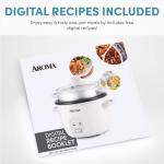 Aroma 2-Cup Rice Cooker and Steamer, White