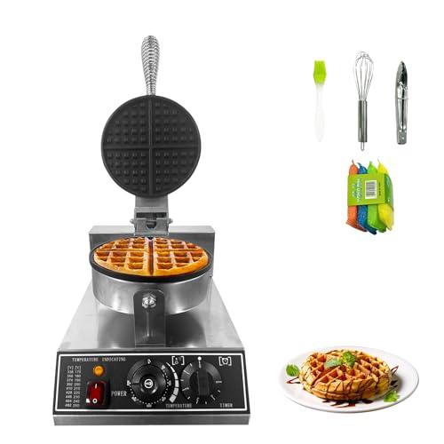 1200W Round Belgian Waffle Maker with Timer