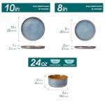 Vancasso Onion Blue Ceramic Dinnerware Set, 12 Pieces