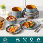 Vancasso Onion Blue Ceramic Dinnerware Set, 12 Pieces