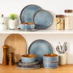 Vancasso Onion Blue Ceramic Dinnerware Set, 12 Pieces