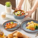 Vancasso Onion Blue Ceramic Dinnerware Set, 12 Pieces