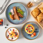 Vancasso Onion Blue Ceramic Dinnerware Set, 12 Pieces