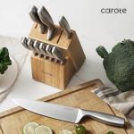 CAROTE 12-Piece Stainless Steel Knife Set with Block