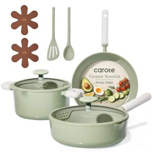 CAROTE Nonstick Ceramic Cookware Set, 9 Pieces