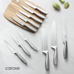 CAROTE 12-Piece Stainless Steel Knife Set with Block