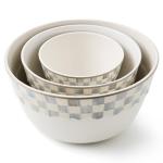 Set of 3 Gray and White Mixing Bowls