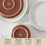 MALACASA Modern Stoneware Dinnerware Set for 4