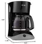 Compact Black Coffee Maker - 12 Cup Auto Pause