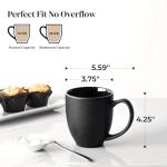 DOWAN Set of 6 Large Black Coffee Mugs