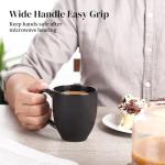 DOWAN Set of 6 Large Black Coffee Mugs