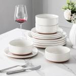 MALACASA Modern Stoneware Dinnerware Set for 4