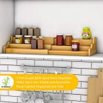 Expandable 3-Tier Bamboo Spice Rack Organizer
