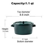 Dark Green 1.1 Quart Ceramic Casserole Dish