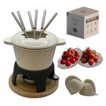 15-Piece Cast Iron Fondue Set with Accessories