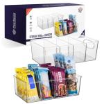 ClearSpace Plastic Pantry Storage Bins with Dividers