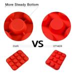 CAKETIME Nonstick Silicone Muffin Pan - 12 Cups