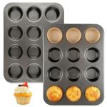 2 Pack Nonstick Muffin Pan Set with 100 Liners