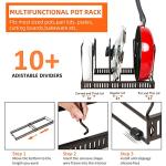 Adjustable Kitchen Pot Organizer with Silicone Pads