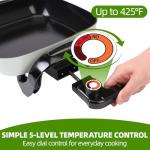 12" Nonstick Electric Skillet with Glass Lid