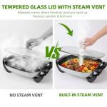 12" Nonstick Electric Skillet with Glass Lid