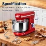 VIVOHOME 1500W 5.7L Tilt-Head Stand Mixer