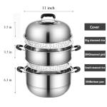 11-Inch 2-Tier Stainless Steel Steamer Pot