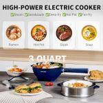 AUTUCU 3-Quart Electric Hot Pot with Steamer