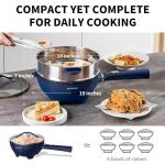 AUTUCU 3-Quart Electric Hot Pot with Steamer