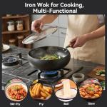 WANGYUANJI 9.5" Heavy-Duty Carbon Steel Wok
