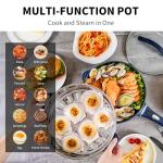 AUTUCU 3-Quart Electric Hot Pot with Steamer