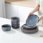 vancasso PLAYA 12-Piece Tableware Set - Gray-Blue