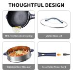 AUTUCU 3-Quart Electric Hot Pot with Steamer