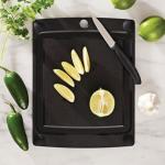 Epicurean All-In-One Cutting Board with Non-Slip Feet and Juice Groove, 10" × 7", Slate/Black