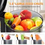 Masticating Juicer with Wide Feed Chute